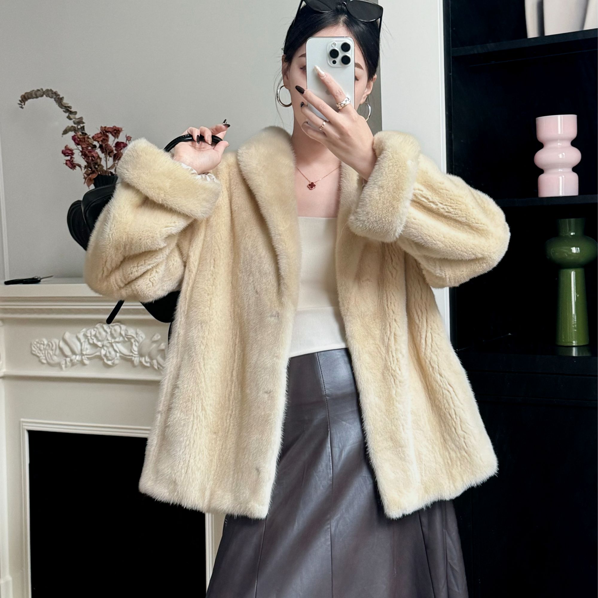 2025新款中长款貂皮大衣女整貂水貂皮草进口裘皮大衣