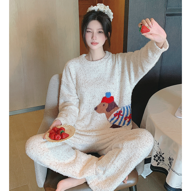 莫里伊【趣味腊肠狗】小众时尚设计休闲可外穿保暖睡衣家居服