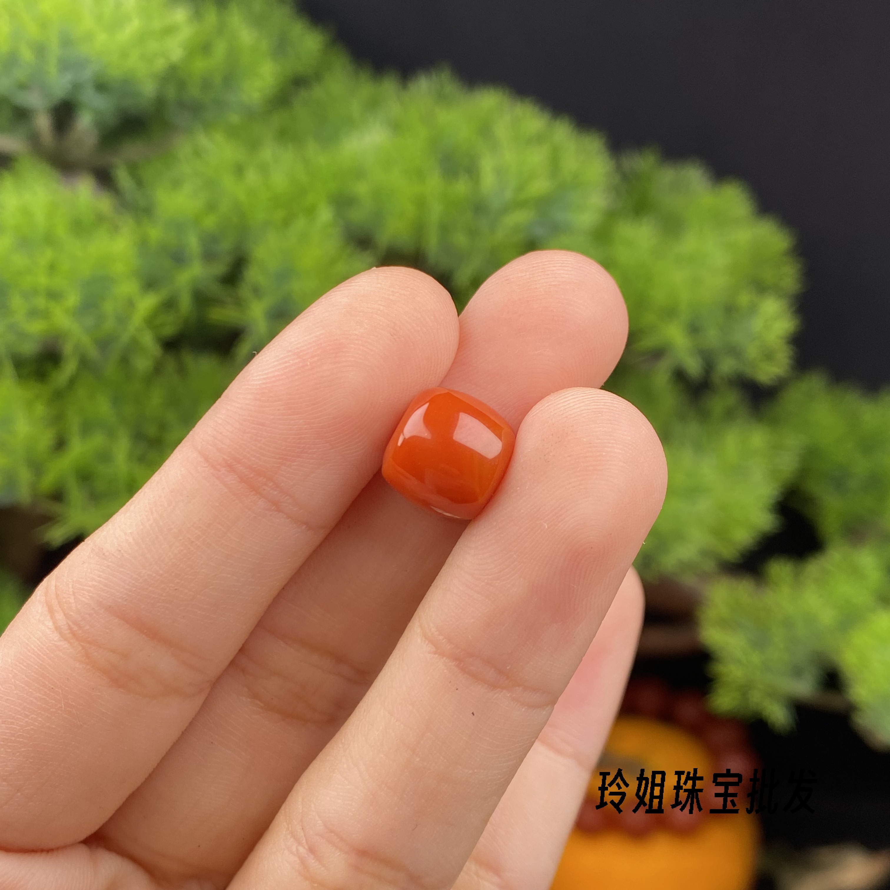 【玲姐珠宝】天然柿子红直切10*9mm腰珠直播间选购多样性发一