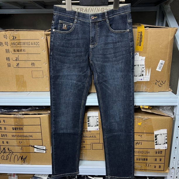 8887撤柜H剪标春秋冬百搭休闲裤男士自由弹水洗牛仔裤蓝色