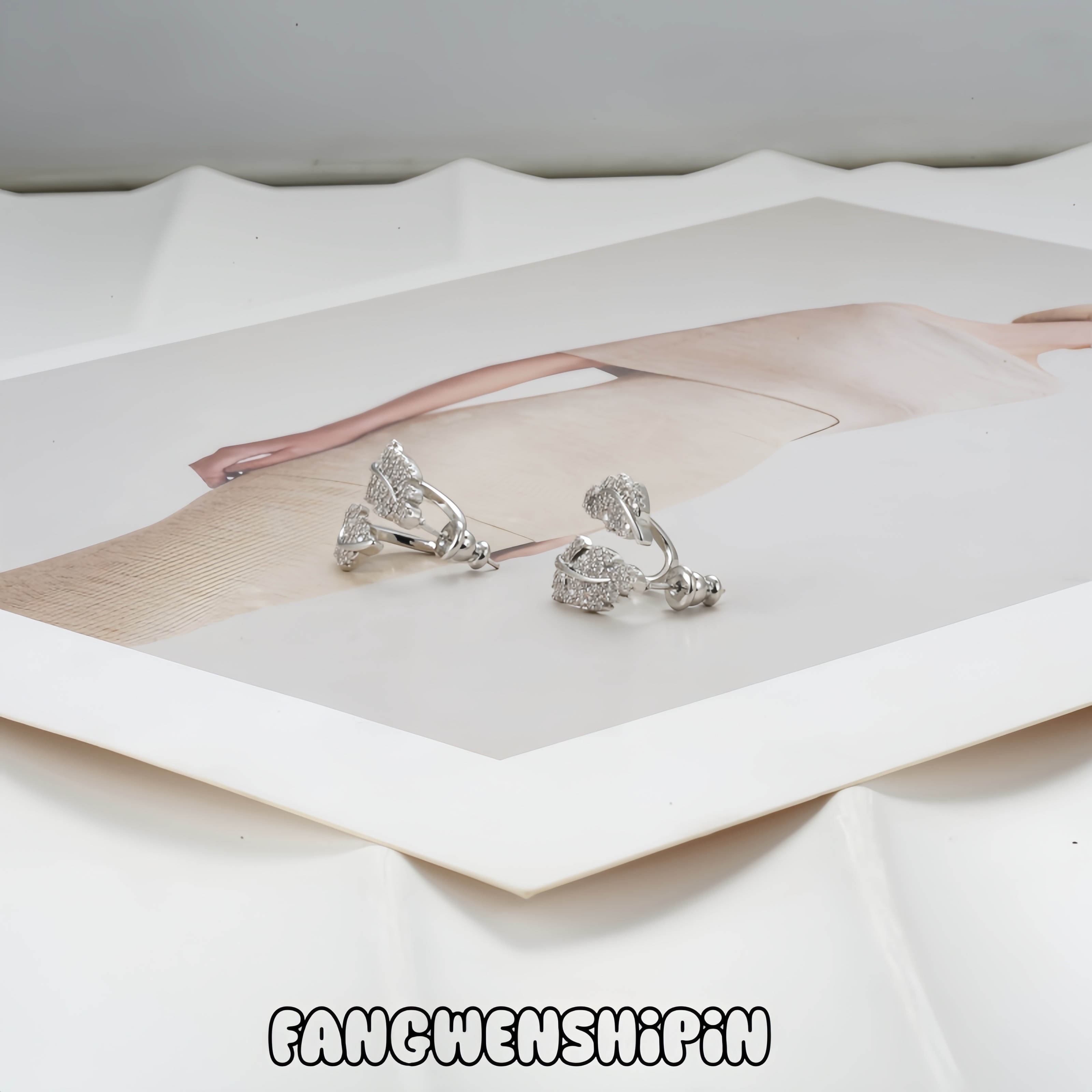 铜合金锆石耳饰 【镀K金】【925银针】耳环4493