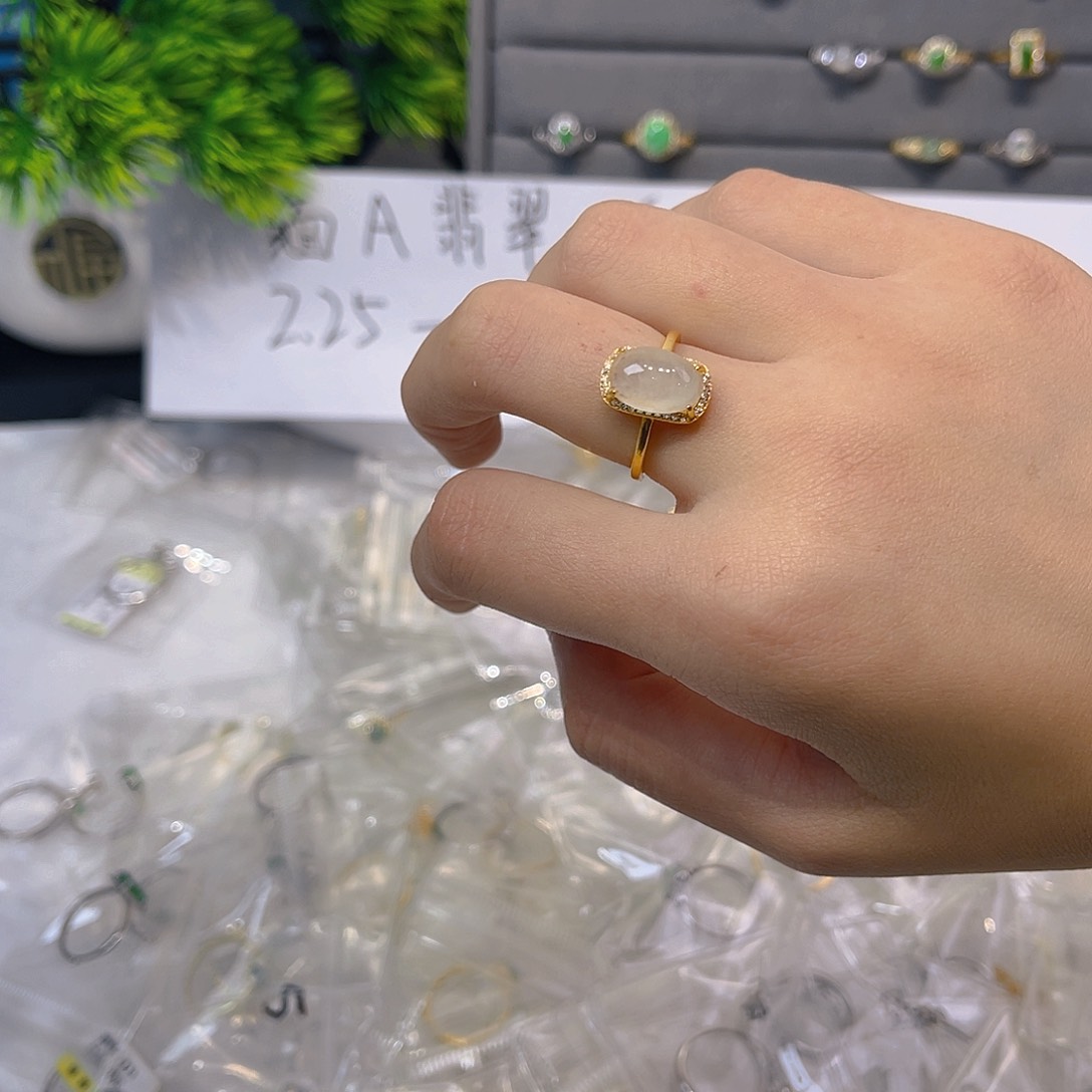 翡翠戒指银S925镶嵌这