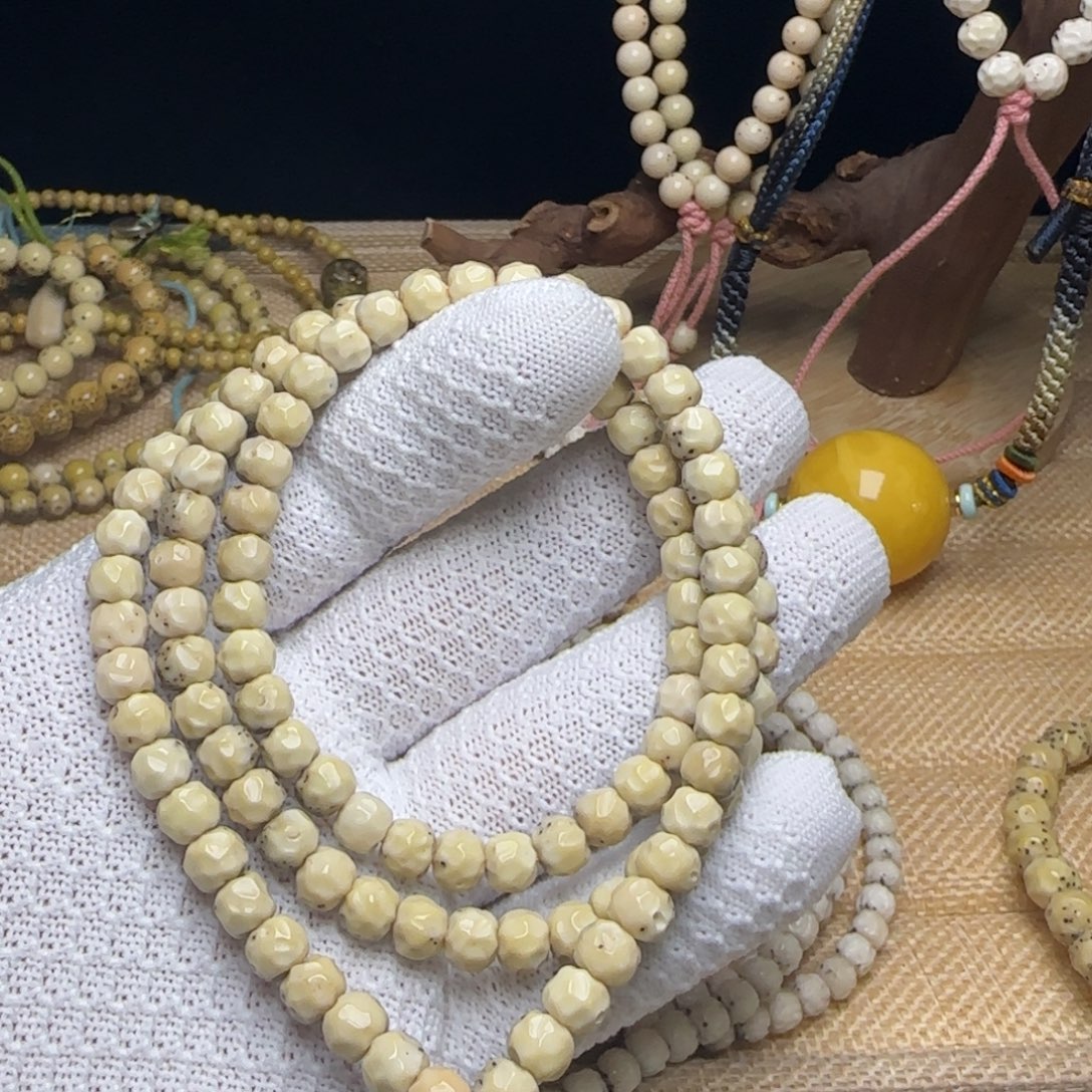 星月菩提手串7改近43留白玉化无相