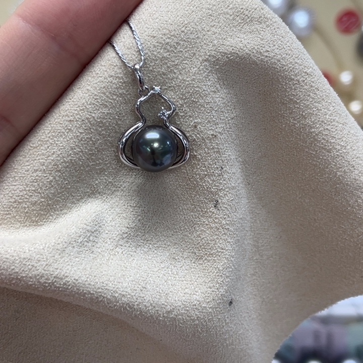 颈饰银S925镶嵌海水珍珠大溪地 8-9mm 95号