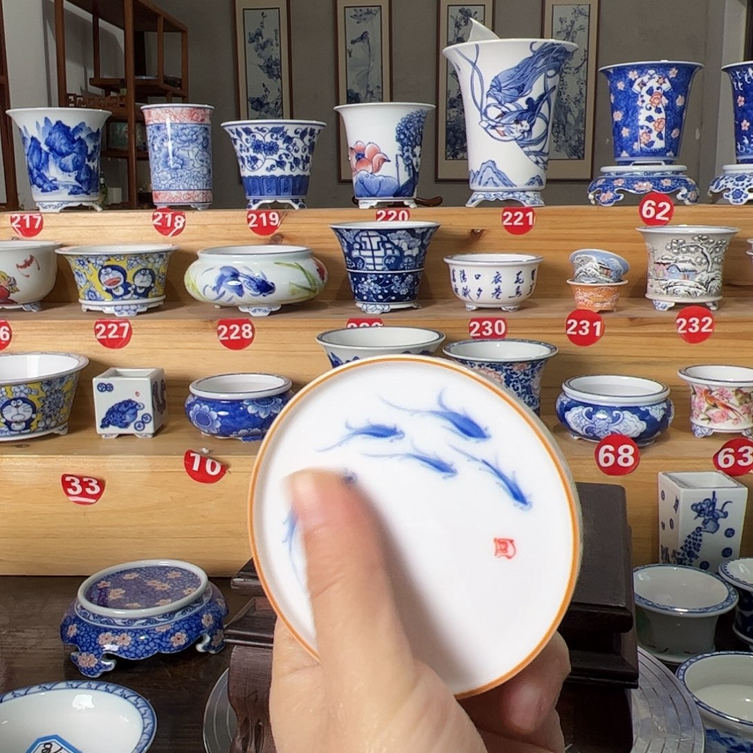 墨奈手绘花盆内口高