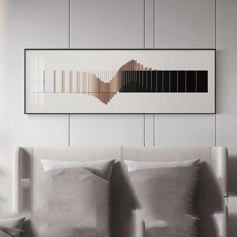 轻奢意式横版卧室装饰画高级感房间主卧床头挂画极简抽象客厅壁画