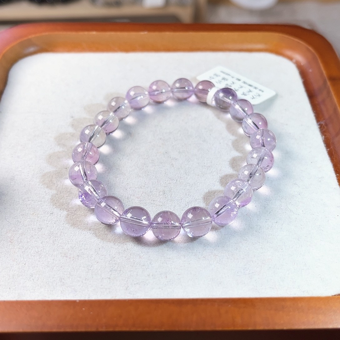 水晶手链未镶嵌小****式紫阿塞水晶8.5mm