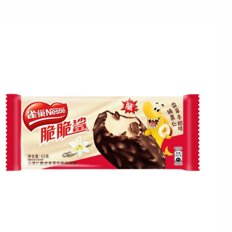 雀巢脆脆鲨榛果仁脆皮香草牛奶味雪糕65g/袋