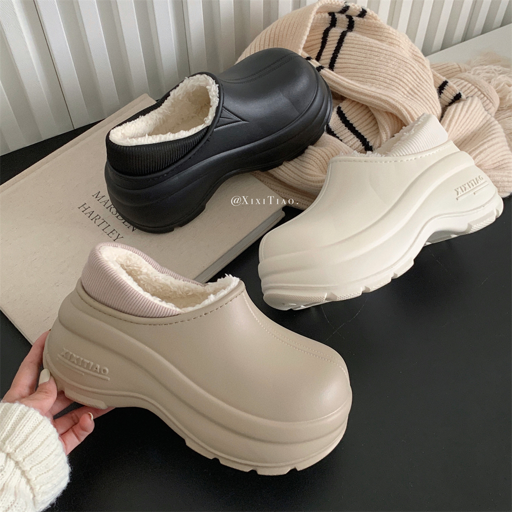 细细条 冬季户外加绒保暖包跟棉靴女时尚全包休闲厚底百搭雪地靴