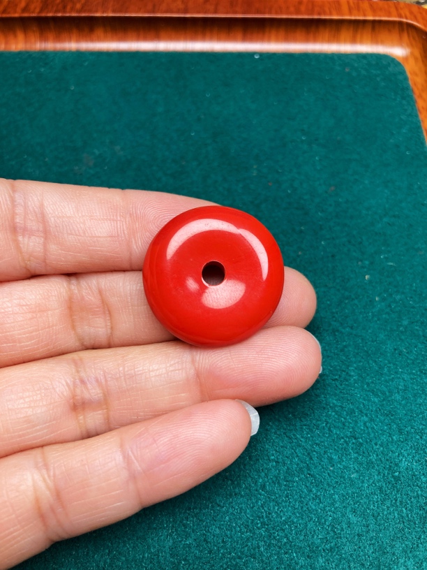 含辰砂工艺品【保真朱砂】红砂经典款平平安安平安扣吊坠