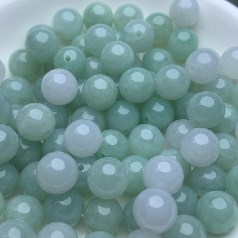 【闪购商品】翡翠手链未镶嵌卡10绿白3颗