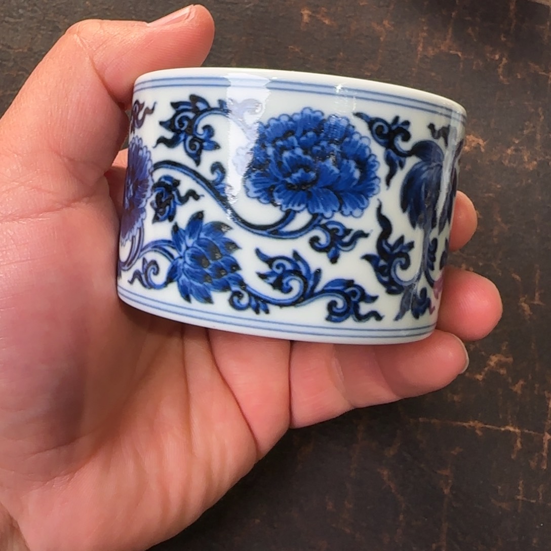k**a片云晚谷牡丹花直口杯