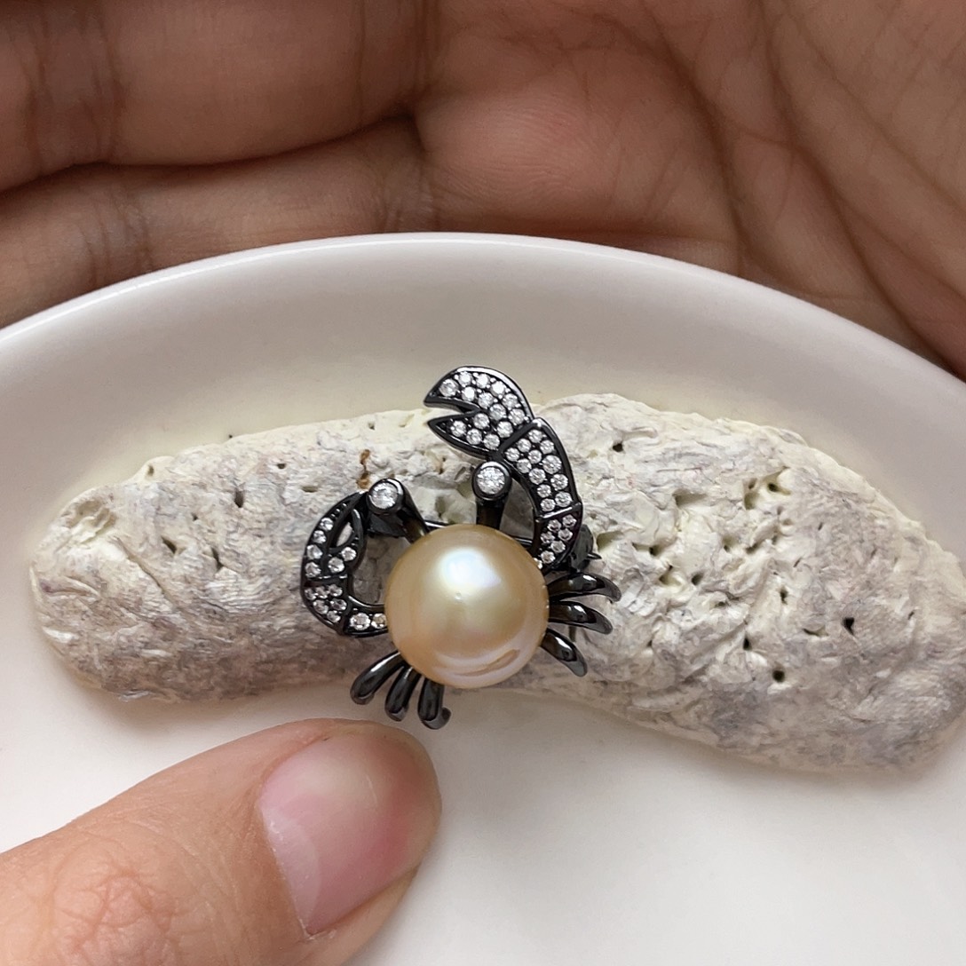 海水珍珠吊坠(不含链)银S925镶嵌