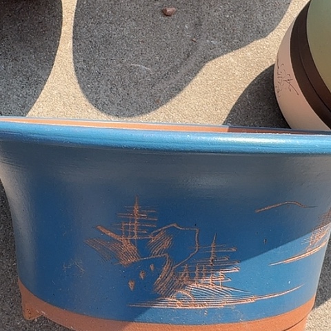 紫砂宜兴紫砂花盆33蓝票口