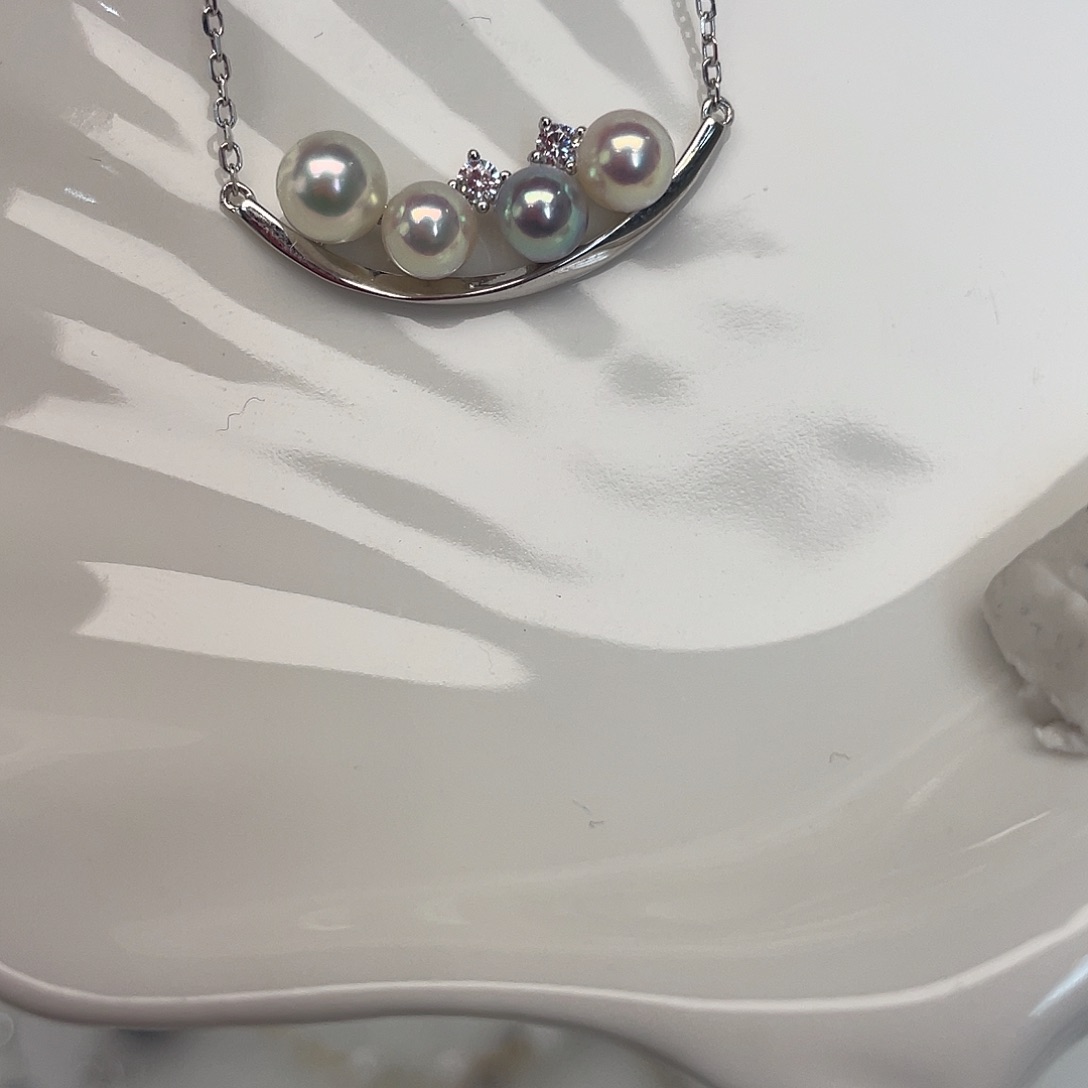 海水珍珠银S925镶嵌项链