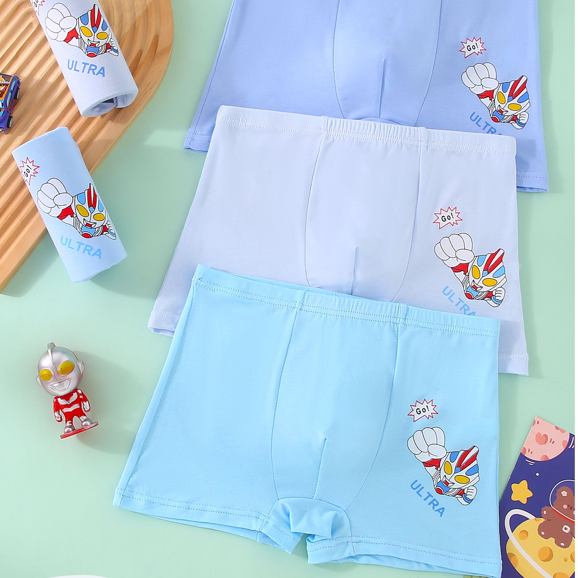 男童A类棉内裤平角裤四角裤柔软亲肤透气卡通