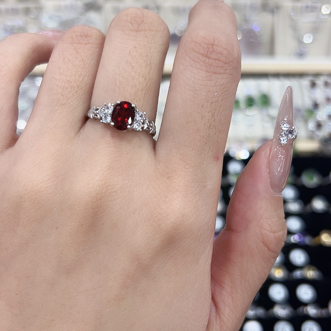 橘***王戒指红宝石银S925镶嵌