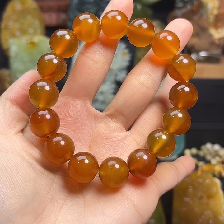 未镶嵌蛇纹石玉手链吃***要