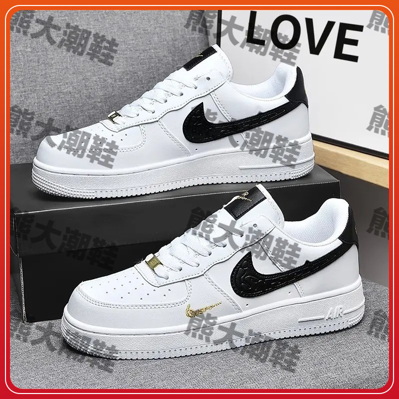 正品空军一号AF1男鞋低帮白黑金钩板鞋女款aj小白鞋子百搭休闲鞋