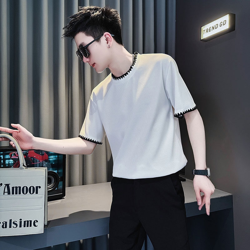 TX409店主风社会小伙男潮圆领休闲百搭短袖T恤上衣ins夏季tee男