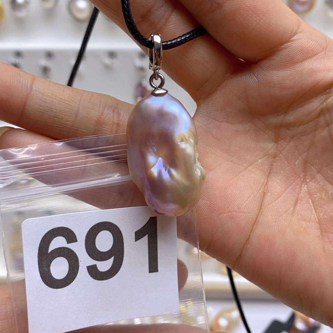 淡水珍珠颈饰银S925镶嵌691