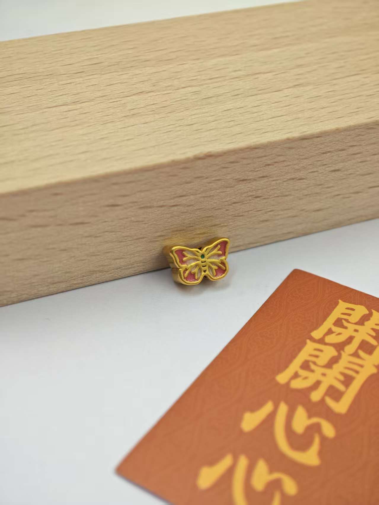 999足金纯黄金珐琅彩小红小配件