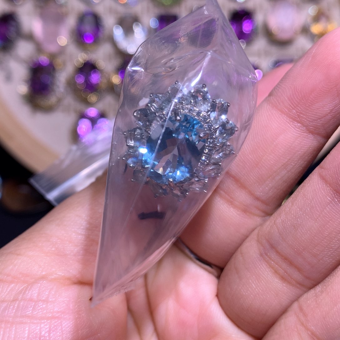 【闪购商品】银S925镶嵌戒指水晶源*源戒指