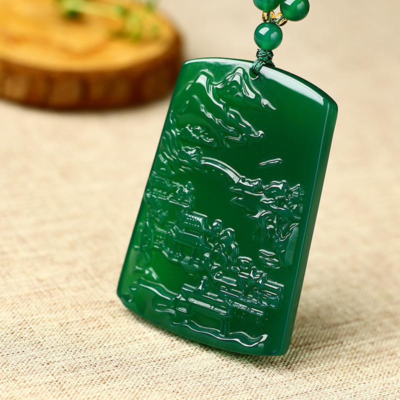 【张总专属】时尚精美高端轻奢玉髓意境山水牌【CM110216】