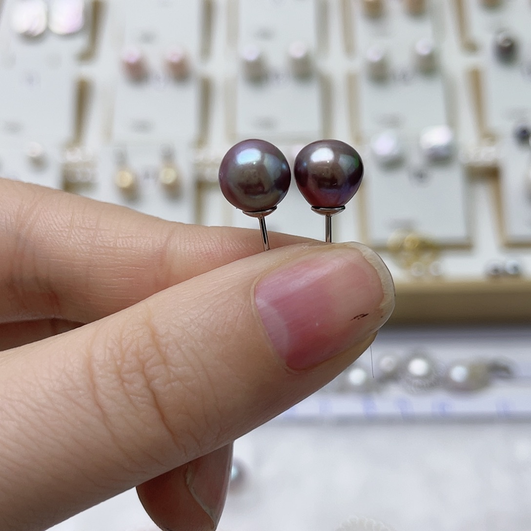 一***饼耳饰淡水珍珠银S925镶嵌