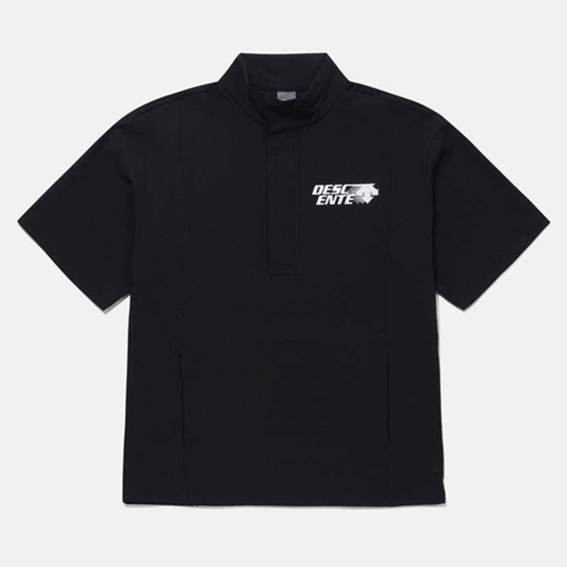 DESCENTE/迪桑特半拉链立领短袖男女夏季运动休闲T恤SO223EAN51