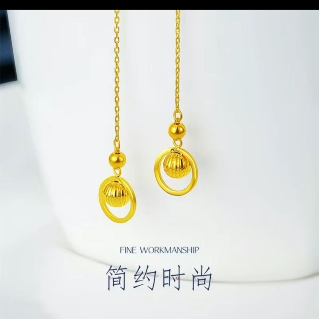 铜合金耳饰 “转运珠”耳线“光面”珠耳线简约气质百搭