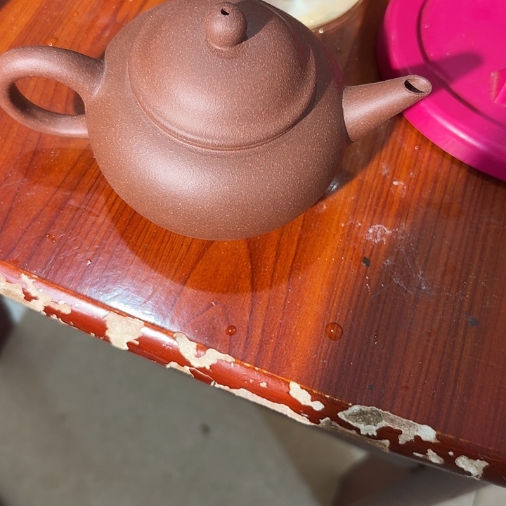 紫砂茶壶紫泥底槽青水平150cc
