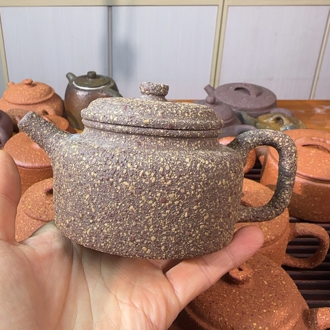 茶壶紫砂八目红降洗砂气窑德钟240cc