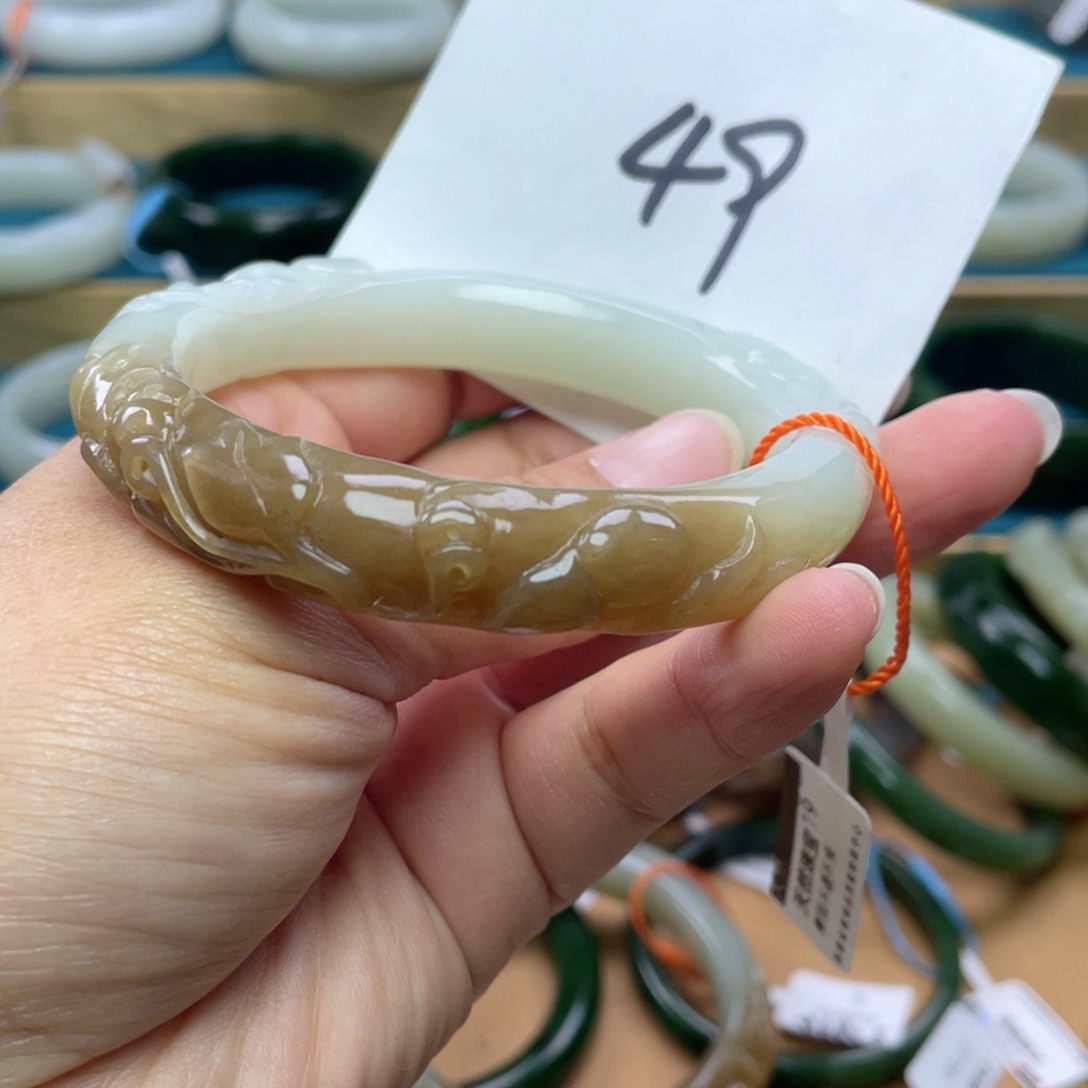 未镶嵌手镯和田玉圈口59+