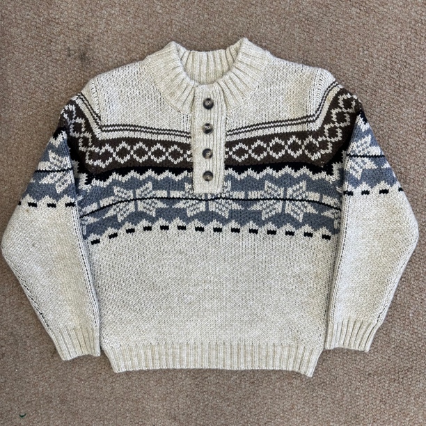 沈阳ONE男装冬季费尔岛花纹厚实保暖羊毛圆领毛衣