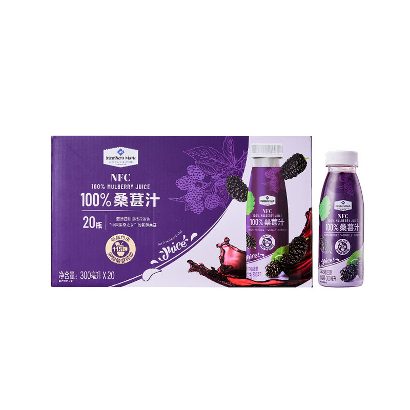 Member's Mark NFC 100%桑葚汁 300mL*20