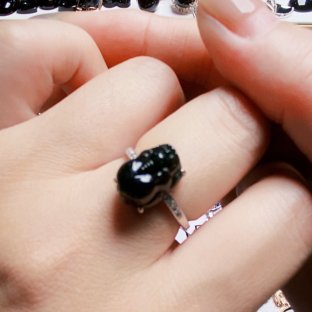 翡翠银S925镶嵌戒指