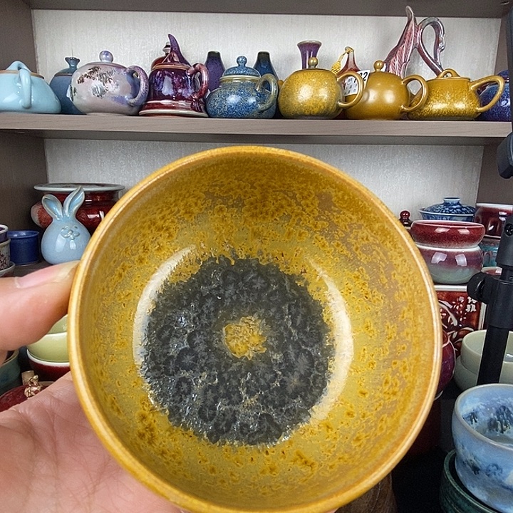 用***3茶盏中国神后钧瓷茶具瑕疵处理