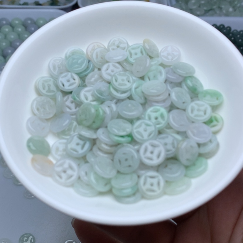 【闪购商品】未镶嵌翡翠手链卡10金钱扣50颗