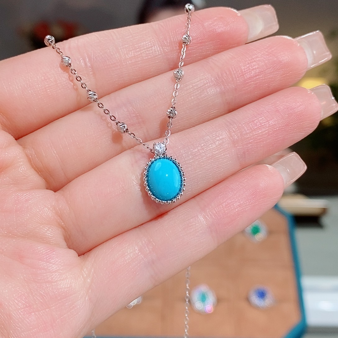 绿松石颈饰18K金镶嵌1.86ct