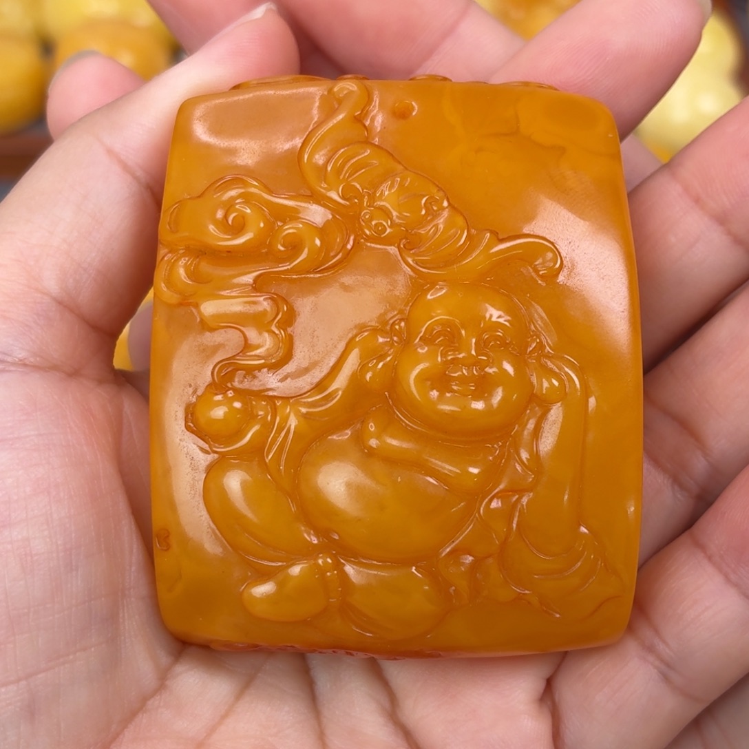 蜜蜡未镶嵌吊坠(不含链)橘红佛