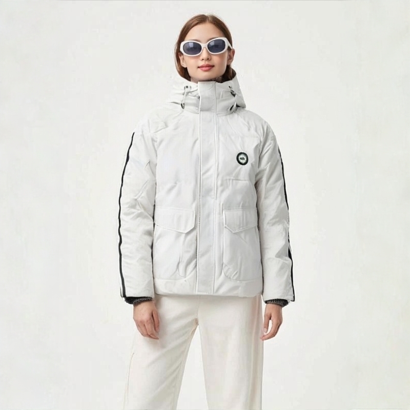 男女同款运动休闲黑杠羽绒服