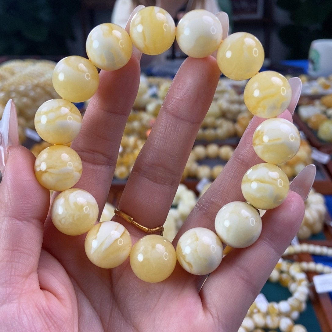 琥珀珠宝奇石未镶嵌朴*昌15圆珠28.6