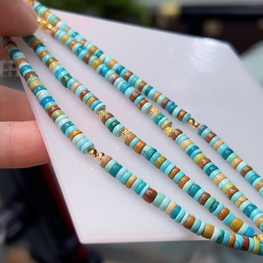 绿松石珠宝奇石18K金镶嵌