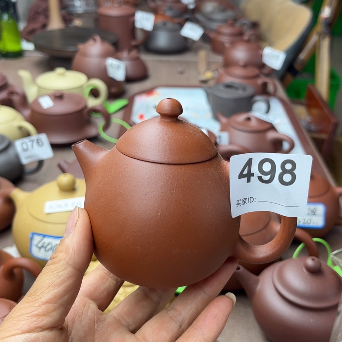 紫砂茶壶小红泥半手瑕疵170cc