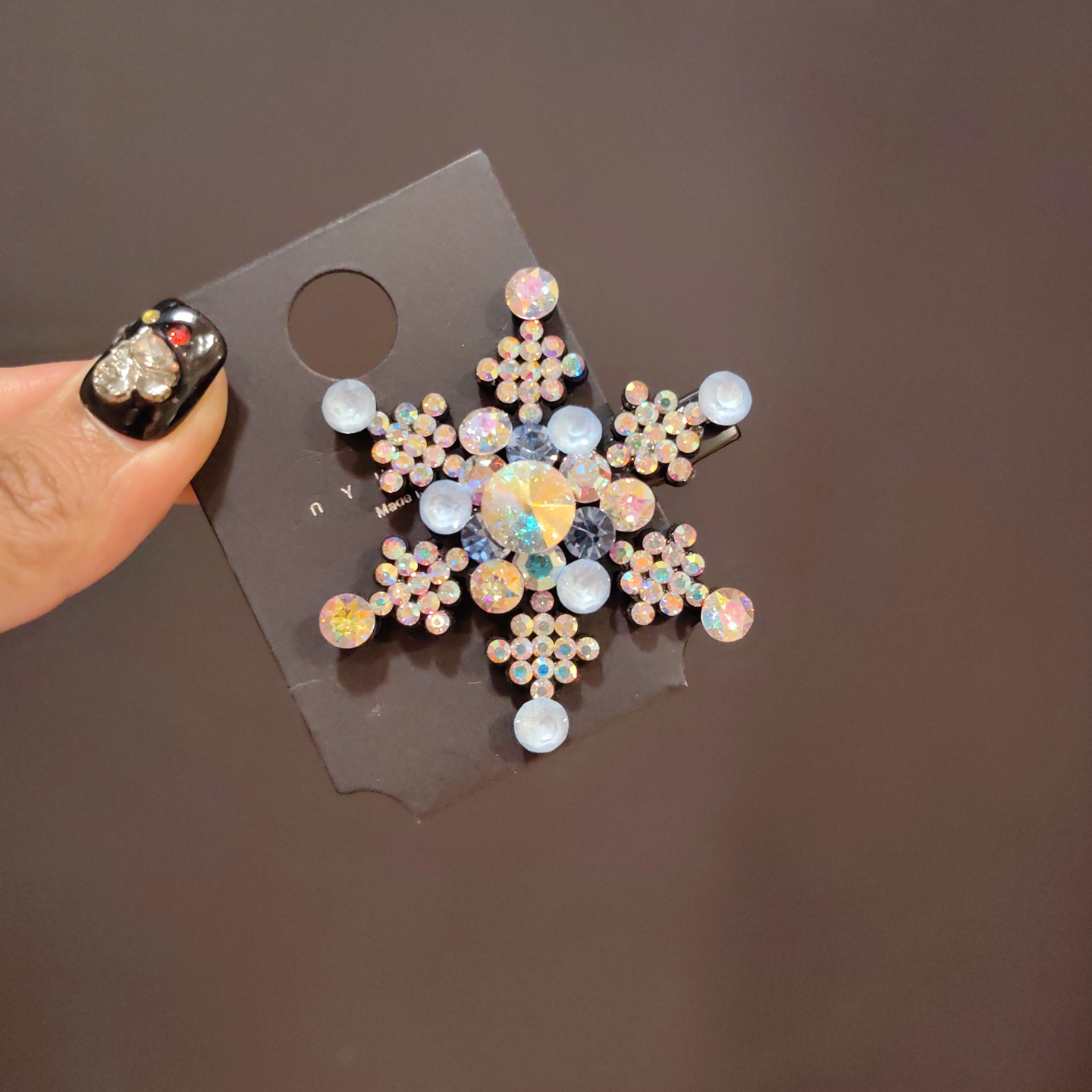 韩版新款彩色闪钻雪花鸭嘴夹时尚靓丽刘海夹侧边夹百搭碎发夹发饰