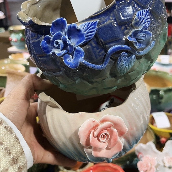 瓷片花盆多肉植物艺术品