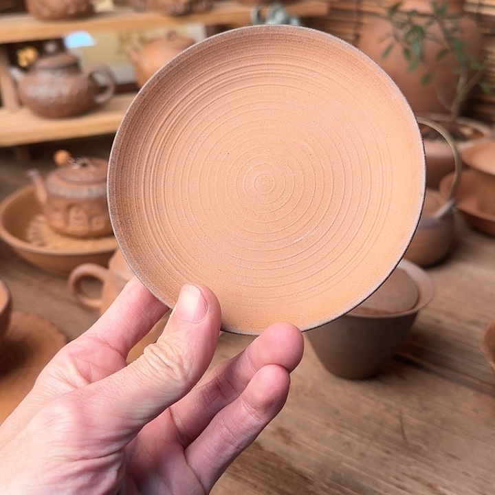 原矿老岩泥盖碗底碟