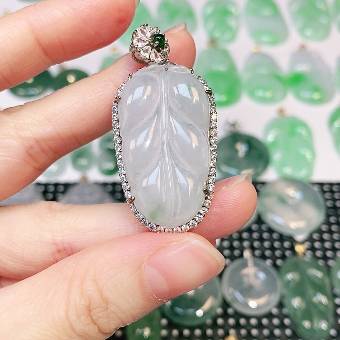 翡翠吊坠(不含链)银S925镶嵌