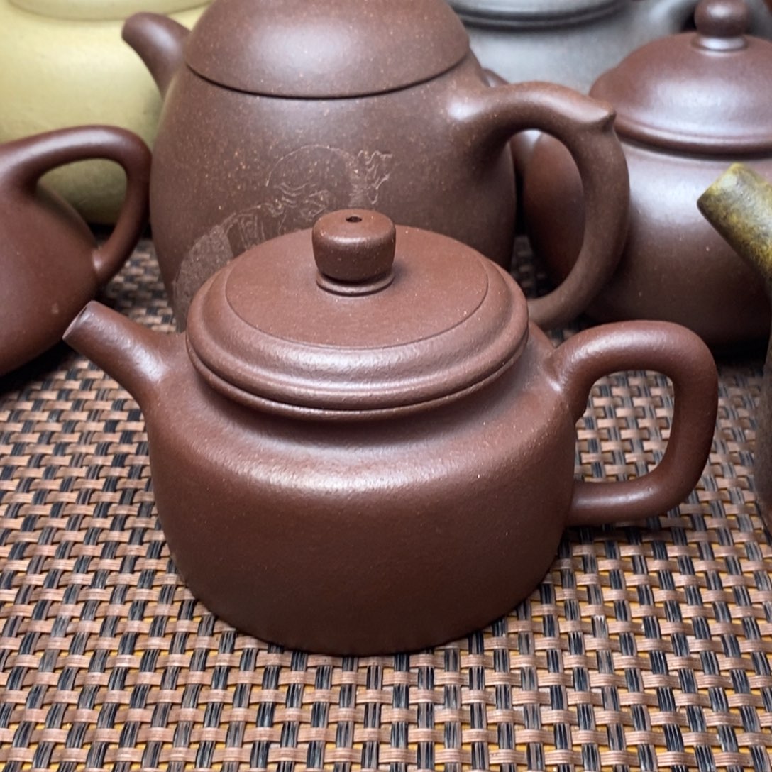 红泥茶壶石红德钟半手工